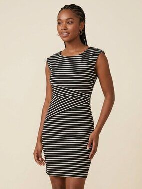 Attention Striped Diagonal Dress